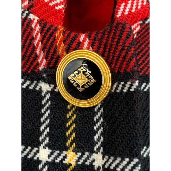 Vintage 90s Doncaster Red Plaid Wool Blazer Jacket Size 8 Button Lined RFF10659 - Picture 7 of 8